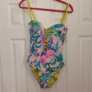 Lilly Pulitzer Mermaid print one piece bathing suit